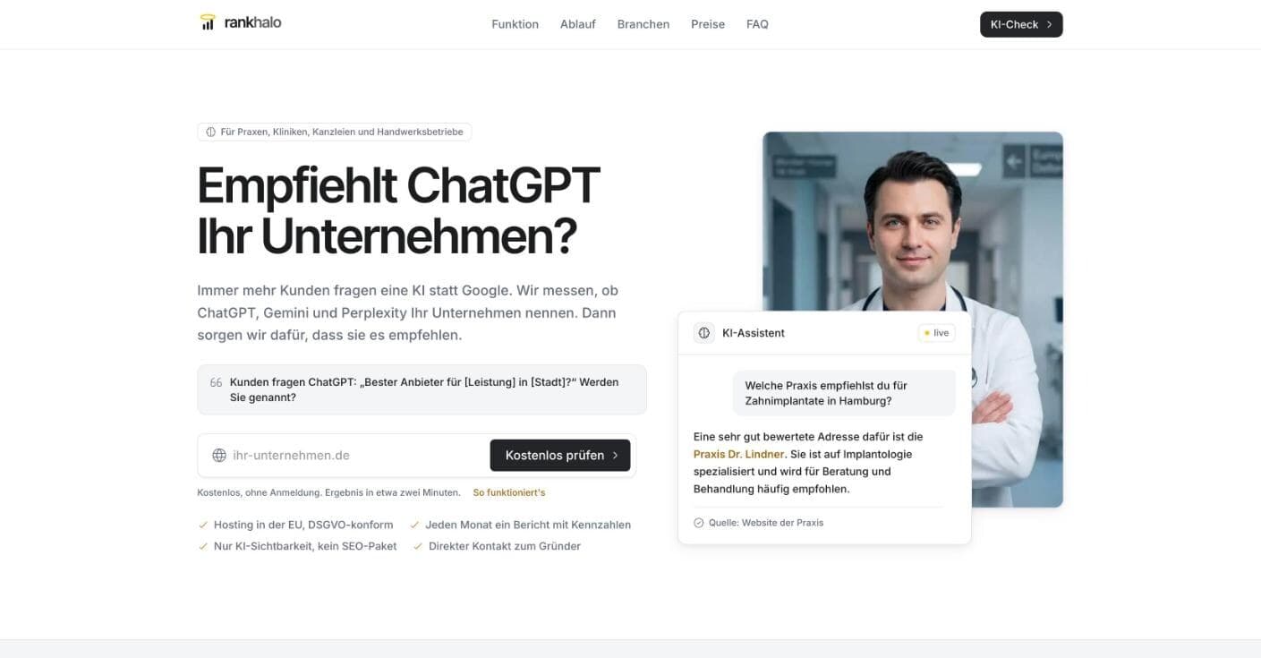 Startseite von Rankhalo